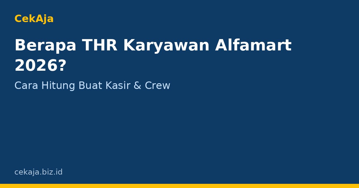 Berapa THR Karyawan Alfamart 2026? Cara Hitung Buat Kasir & Crew